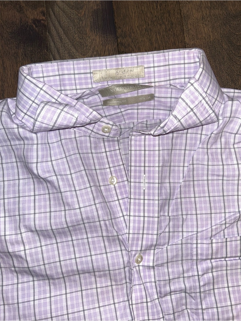 Nordstrom Lavender Plaid Dress Shirt